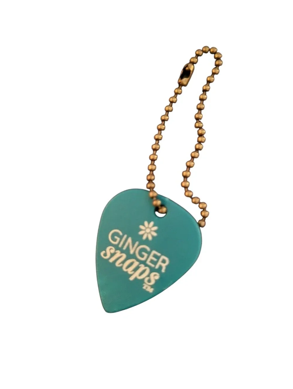 Ginger Snaps Teal Guitar Pick Keychain